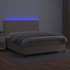 Cama Box Spring Colchón Led Cuero Sintético Capuchino 160x200cm