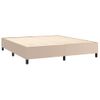 Cama Box Spring Colchón Led Cuero Sintético Capuchino 160x200cm