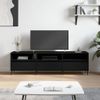 Mueble De Tv Madera Contrachapada Negro 150x30x44,5 Cm