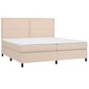 Cama Box Spring Colchón Led Cuero Sintético Capuchino 200x200cm