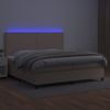 Cama Box Spring Colchón Led Cuero Sintético Capuchino 200x200cm