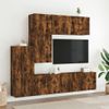 Muebles De Tv De Pared 5 Piezas Madera Ingeniería Roble Ahumado