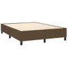 Cama Box Spring Colchón Luces Led Tela Marrón Oscuro 140x190 Cm