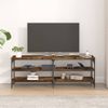 Mueble De Tv Madera Contrachapada Roble Ahumado 140x30x50 Cm