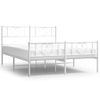 Estructura Cama Metal Con Cabecero Y Estribo Blanco 150x200 Cm