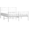 Estructura Cama Metal Con Cabecero Y Estribo Blanco 150x200 Cm