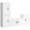 Set De Muebles De Tv 4 Piezas Madera Contrachapada Blanco Brillo