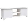 Mueble Para Tv Madera De Paulownia Blanco Y Gris 108x30x40 Cm