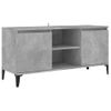 Mueble De Tv Con Patas Metal Gris Hormigón 103,5x35x50 Cm