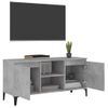 Mueble De Tv Con Patas Metal Gris Hormigón 103,5x35x50 Cm