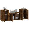 Set De Muebles De Tv 3 Piezas Madera Contrachapada Roble Ahumado