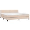 Cama Box Spring Colchón Led Cuero Sintético Capuchino 200x200cm