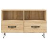 Mueble Para Tv Madera Contrachapada Roble Ahumado 80x36x50 Cm