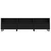 Mueble De Tv Madera Contrachapada Negro 150x30x44,5 Cm