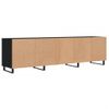 Mueble De Tv Madera Contrachapada Negro 150x30x44,5 Cm