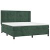 Cama Box Spring Colchón Y Led Terciopelo Verde Oscuro 160x200cm