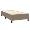 Cama Box Spring Colchón Y Luces Led Tela Gris Taupe 90x200 Cm