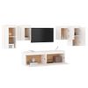 Muebles Para Tv 6 Piezas Madera Maciza De Pino Blanco