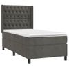 Cama Box Spring Colchón Y Led Terciopelo Gris Oscuro 90x190 Cm