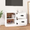 Mueble De Tv Madera Contrachapada Blanco Brillo 73x35,5x47,5 Cm