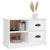 Mueble De Tv Madera Contrachapada Blanco Brillo 73x35,5x47,5 Cm