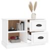 Mueble De Tv Madera Contrachapada Blanco Brillo 73x35,5x47,5 Cm