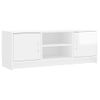 Mueble De Tv Madera De Ingeniería Blanco Brillo 102x30x37,5 Cm