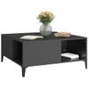 Mesa De Centro Madera Contrachapada Negro 80x80x36,5 Cm