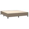 Cama Box Spring Colchón Y Luces Led Tela Gris Taupe 160x200 Cm