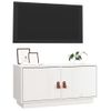 Mueble De Tv De Madera Maciza De Pino Blanco 80x34x40 Cm