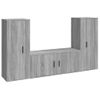 Set De Muebles Para Tv 3 Piezas Madera Contrachapada Gris Sonoma