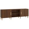 Mueble De Tv Madera Contrachapada Marrón Roble 150x30x50 Cm