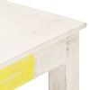 Mesa De Centro De Madera De Mango Maciza Blanca 110x60x45 Cm