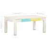 Mesa De Centro De Madera De Mango Maciza Blanca 110x60x45 Cm