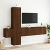 Muebles De Tv De Pared 5 Piezas Madera De Ingeniería Marrón Roble