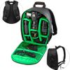 Mochila Dslr Cámara Reflex Lona Bolsos De Hombro Impermeable Interior Ajustable Para Objetivos, Accesorios Etc Etc Caja A Prueba De Golpes De Almacenamiento De Protección Bolsa Para Dslr Color Verde