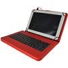 Theoutlettablet® Funda Con Teclado Extraíble En Español (incluye Letra Ñ) Para Bq Aquaris M10 / Bq Edison 3 / Wolder Mitab 10.1" / Woxter 10.1" / Samsung Galaxy Tab A 10.1"  Color Rojo