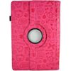 Theoutlettablet® Funda De Diseño Original Rosa Fucsia Con Dibujos Y Función Giratoria Para Tablet Spc Dark Glee 10.1" / Blink 10.1"