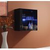 Mueble Colgante Modelo Berit Ld 60x60 En Color Negro Con Led