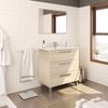 Mueble Baño Melamina Miroytengo Con Lavamanos - Roble