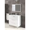 Mueble Baño Melamina Miroytengo Espejo Y Lavamanos - Blanco