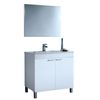 Mueble Lavabo De Baño O Aseo Con Lavamanos Cerámico Y Espejo A Juego Con Dos Puertas Color Blanco Brillo 80x80x45cm