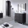 Mueble Para Baño O Aseo Con Espejo 2 Puertas Y 2 Cajones Color Gris Ceniza 80x80x45 Cm. No Incluye Lavamanos