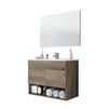 Mueble Lavabo Suspendido Que Incluye Espejo Mueble Baño De Dos Puertas Y Hueco Abierto 80x45x64 Cm Con Lavamanos Pmma