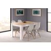 Mesa Salón Comedor Extensible Color Blanco Y Roble 140-190x90x78 Cm