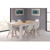 Mesa Salón Comedor Extensible Color Blanco Y Roble 140-190x90x78 Cm