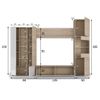 Mueble Modular Salón Comedor Con Luz Led Diseño Moderno Color Blanco Y Roble 260x185x42 Cm
