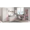 Pack Muebles Habitación Infantil Completa Dormitorio Juvenil Color Rosa Con Somieres Incluidos (cama + Estante + Armario + Mesa + Estantería)
