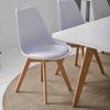 Pack 2 Sillas Nordic Salón Comedor Color Blanco Estilo Moderno Asiento Mueble Patas Madera