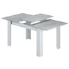 Mesa Comedor Extensible Plutón Estilo Moderno Color Blanco Y Cemento 140-190x90x78 Cm